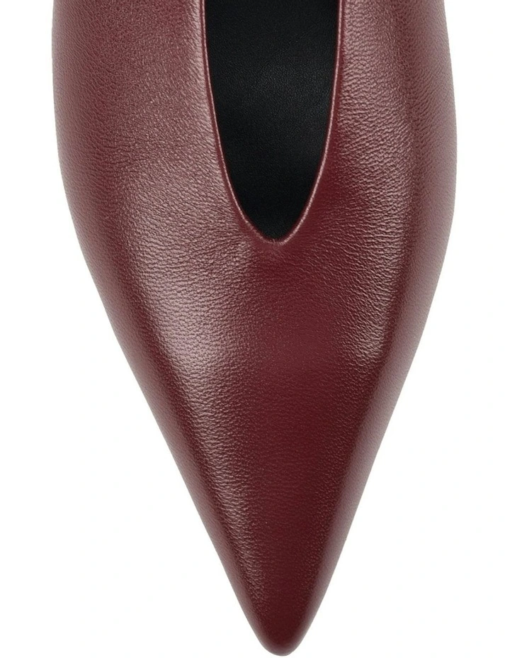 Fly Point Toe Leather Slingbacks in Wine image 4