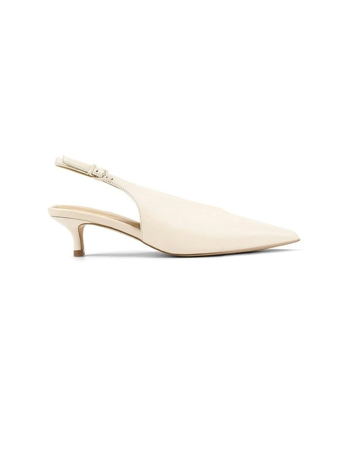 Fly Point Toe Leather Slingbacks in Cream image 1