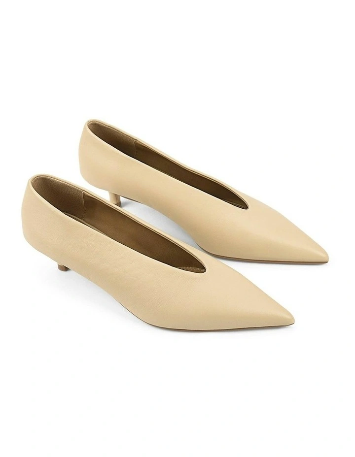 Flynn Point Toe Leather Pumps in Yellow image 3