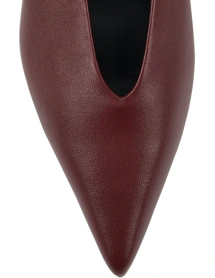 Flynn Point Toe Leather Pumps in Wine image 6