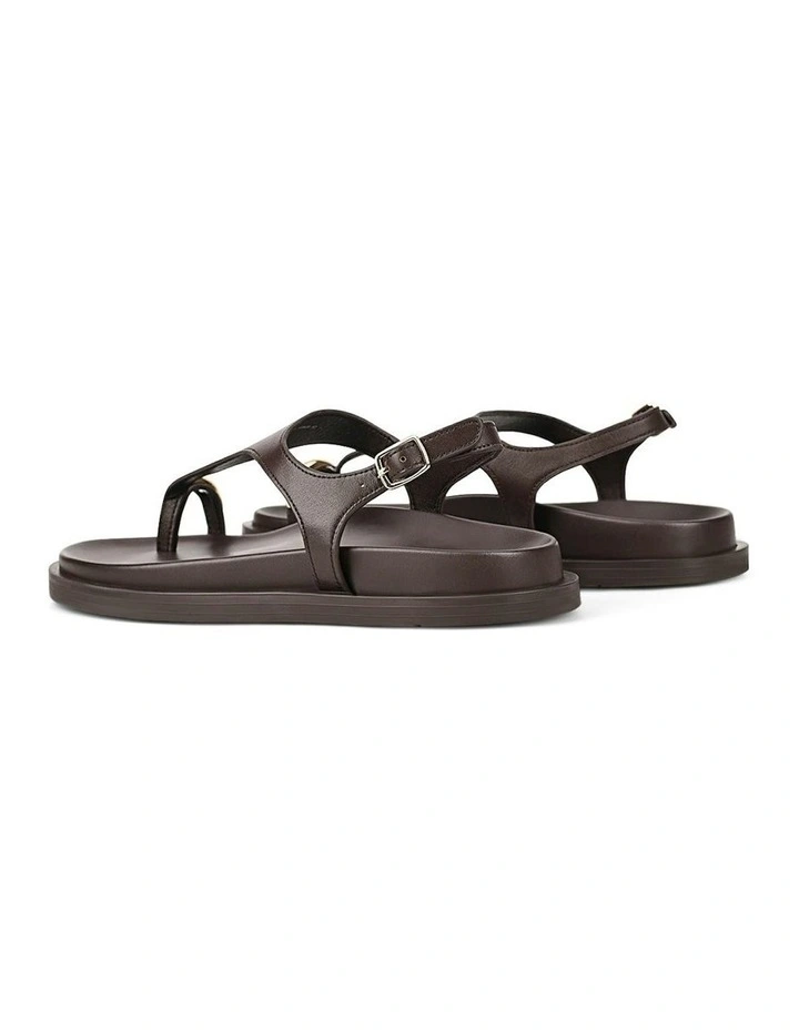 Leather Latvia Flatform Sandals in Chocolate Brown image 3