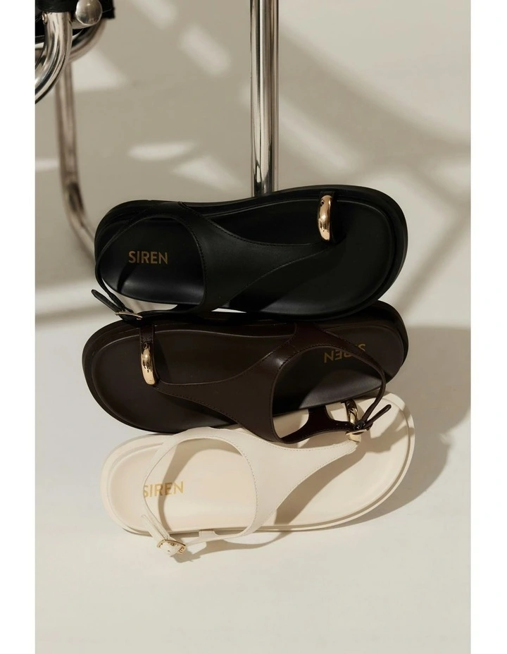 Leather Latvia Flatform Sandals in Chocolate Brown image 5