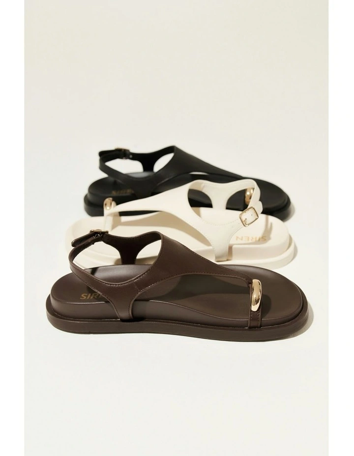 Leather Latvia Flatform Sandals in Chocolate Brown image 7
