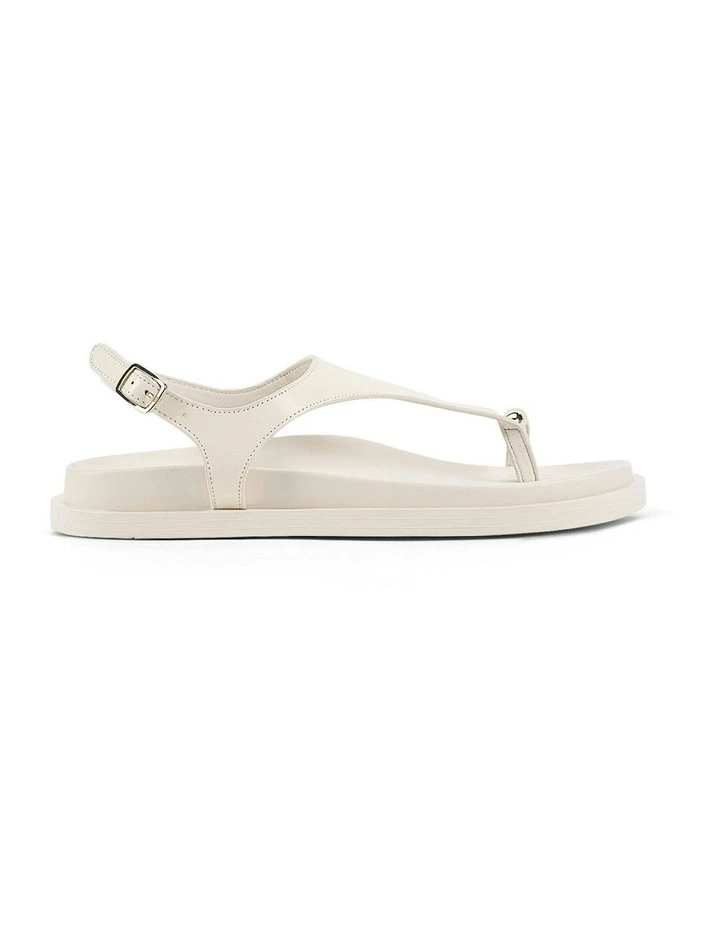 Latvia Leather Flatform Sandals in Cream White image 1