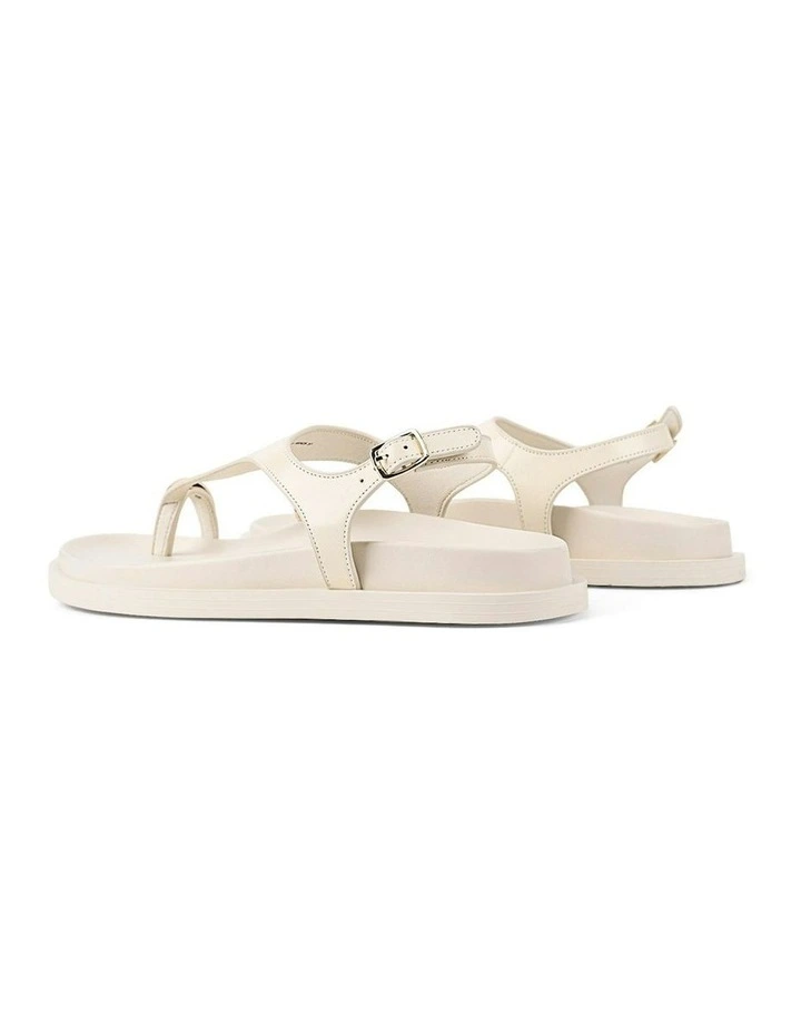 Latvia Leather Flatform Sandals in Cream White image 5