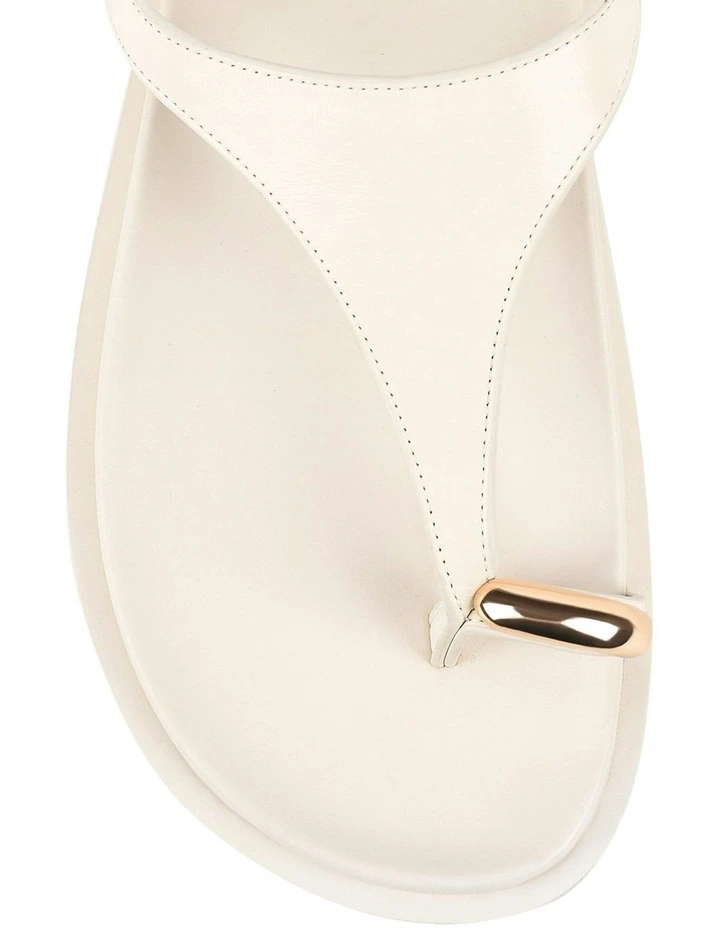 Latvia Leather Flatform Sandals in Cream White image 6