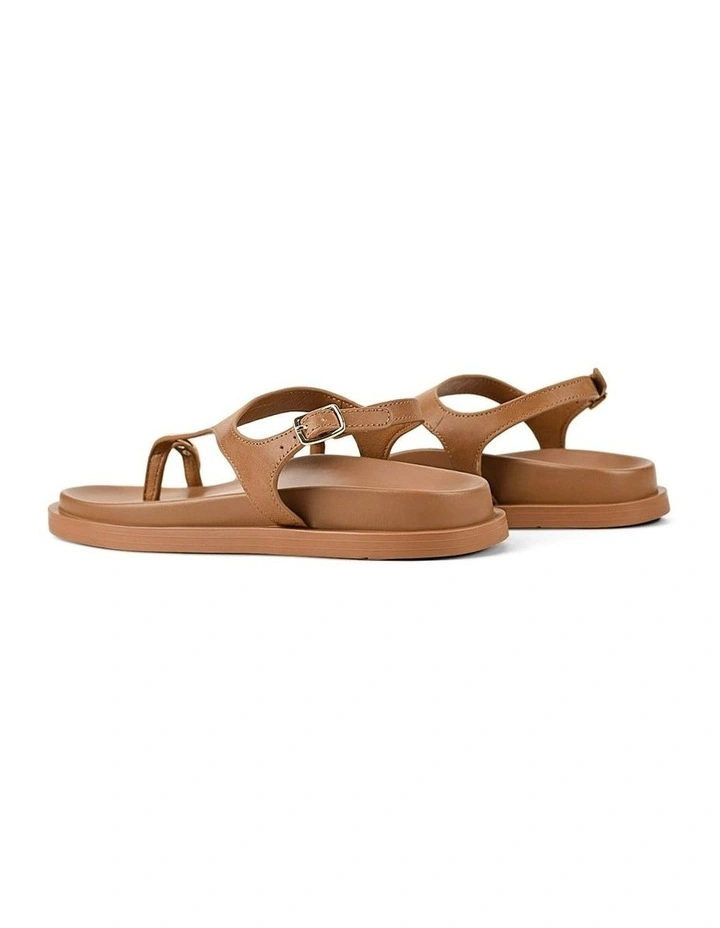 Latvia Leather Flatform Sandals in Tan image 4