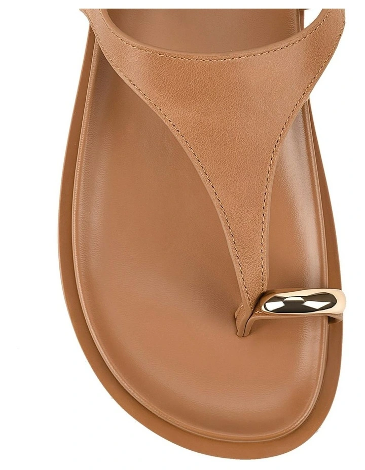 Latvia Leather Flatform Sandals in Tan image 5