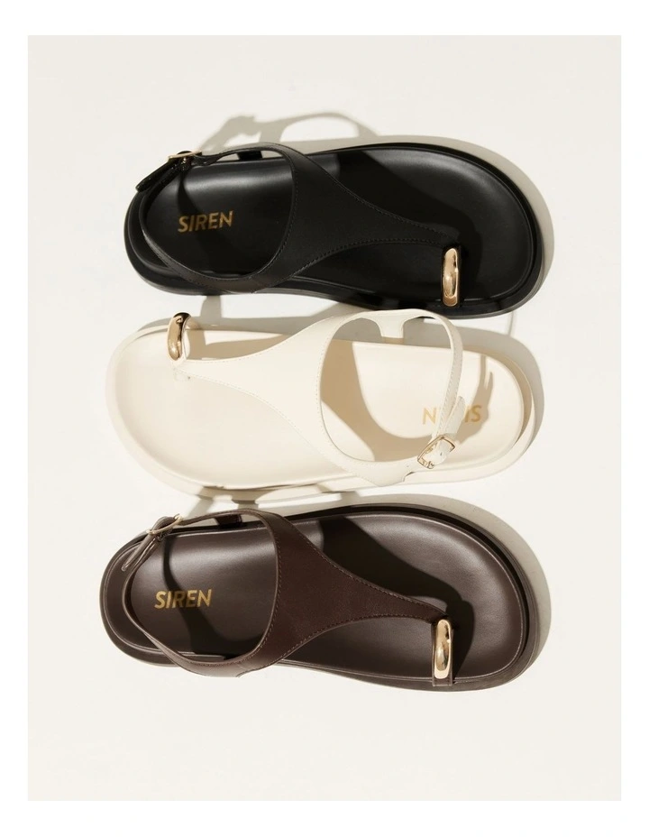 Latvia Leather Flatform Sandals in Black image 2