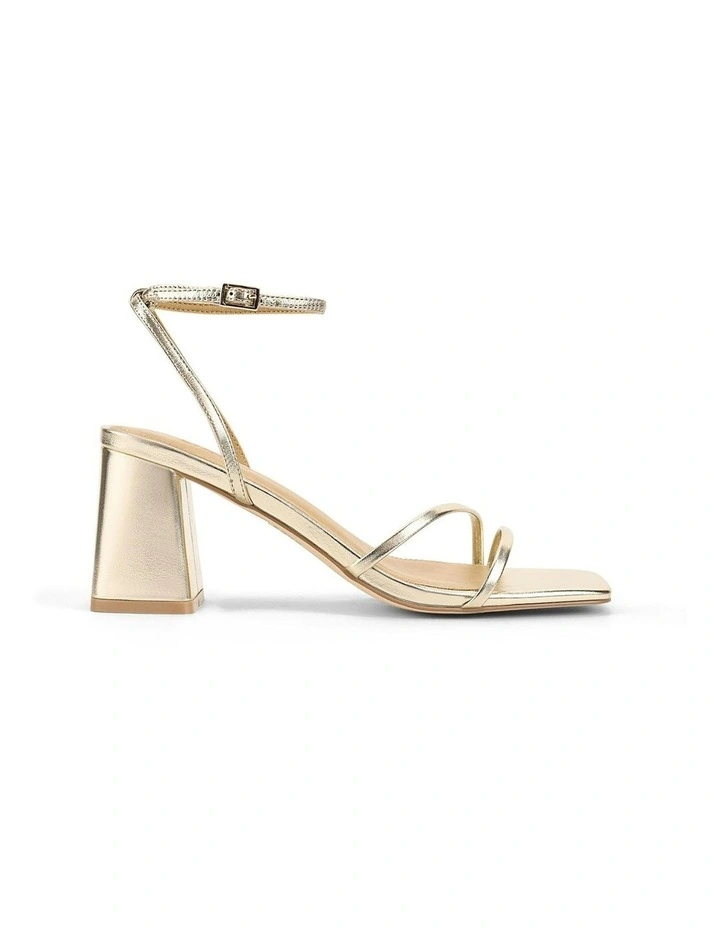 Stacie Block Heel Sandals in Gold Metallic image 1
