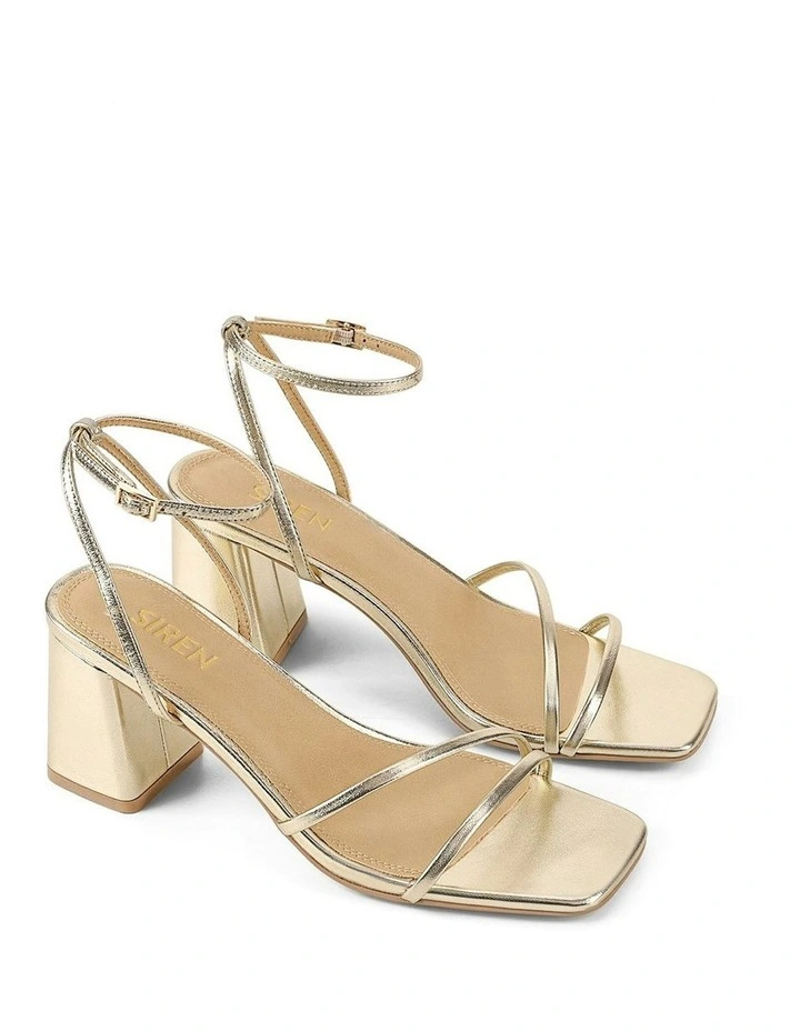 Stacie Block Heel Sandals in Gold Metallic image 2