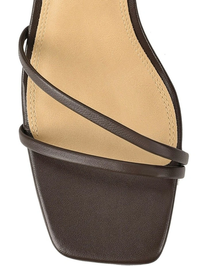 Leather Stacie Block Heel Sandals in Chocolate Brown image 4