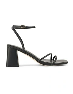 Stacie Leather Block Heel Sandals in Black