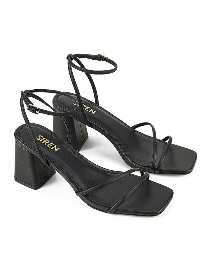 Stacie Leather Block Heel Sandals in Black image 2