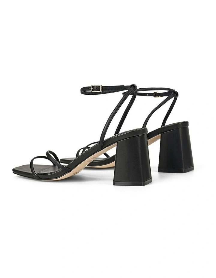 Stacie Leather Block Heel Sandals in Black image 3