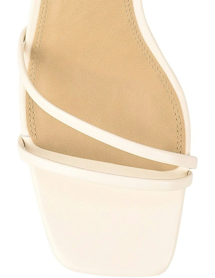 Stacie Block Heel Sandals in Cream White Leather image 4
