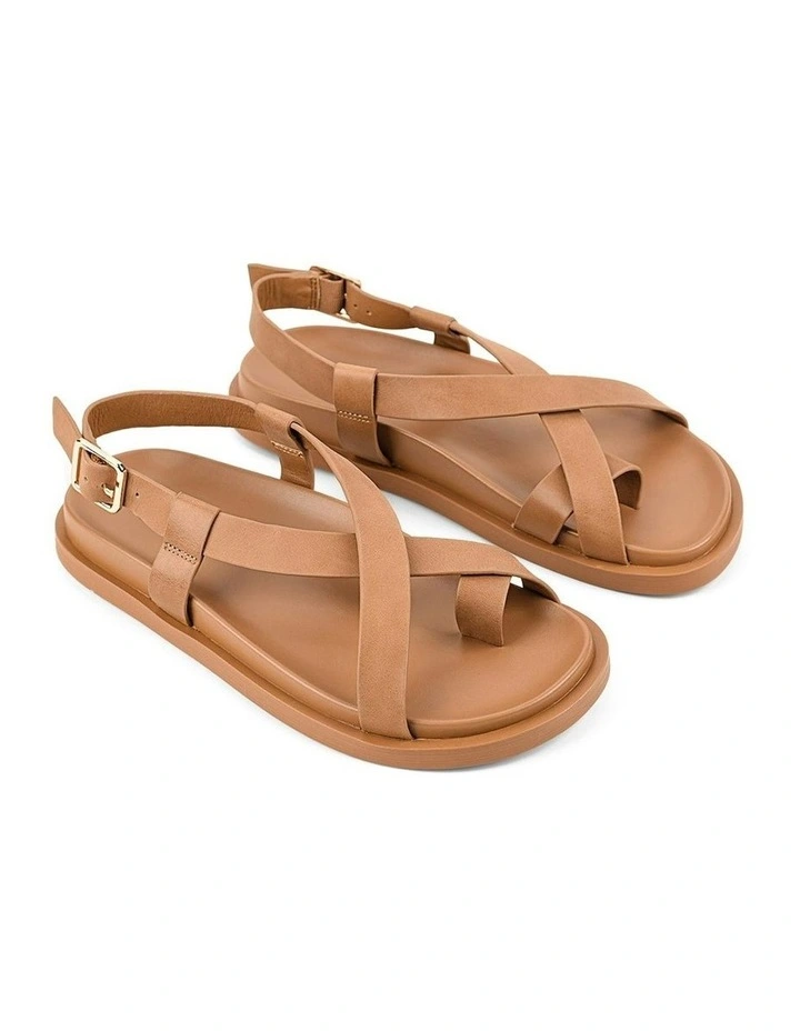 Laia Flatform Sandals in Tan Leather image 2
