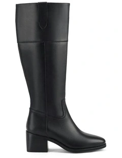Zoey Riding Boots in Black Leather