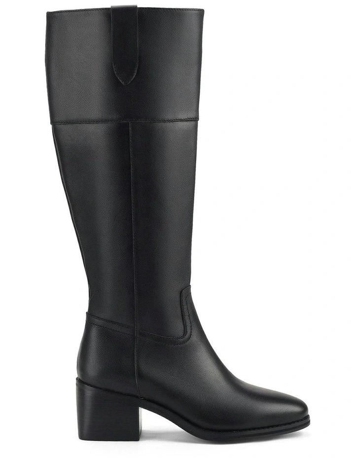 Zoey Riding Boots in Black Leather image 1