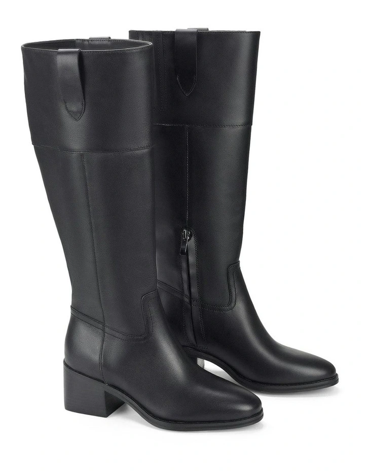 Zoey Riding Boots in Black Leather image 4