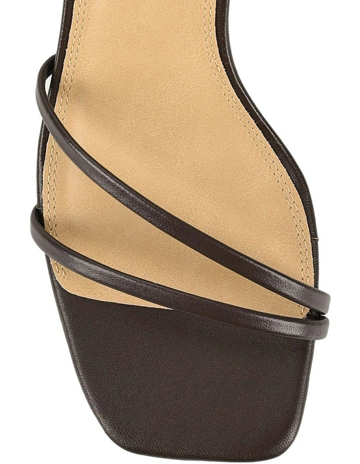 Saffron Strappy Leather Heels in Chocolate Brown image 4