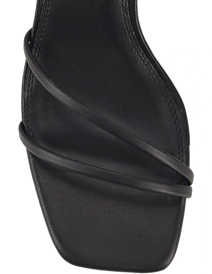 Saffron Strappy Leather Heels in Black image 4