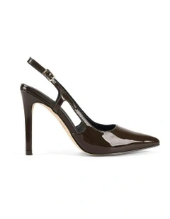 Cipriani Stiletto Leather Pump in Chocolate