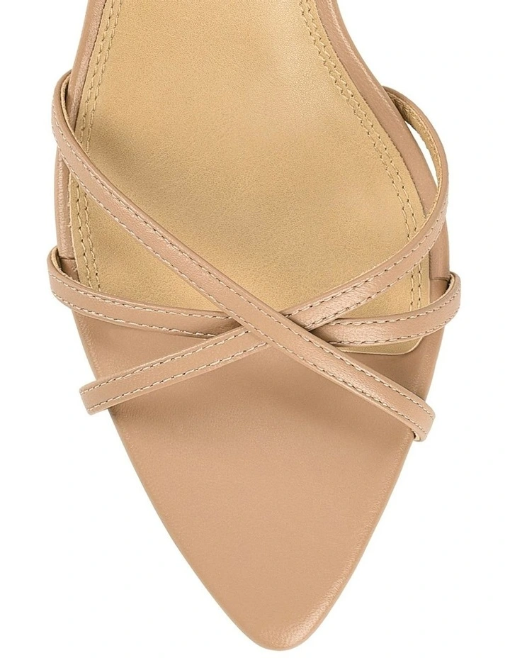 Madison Point Toe Leather Strappy Heel in Almond Tan image 4