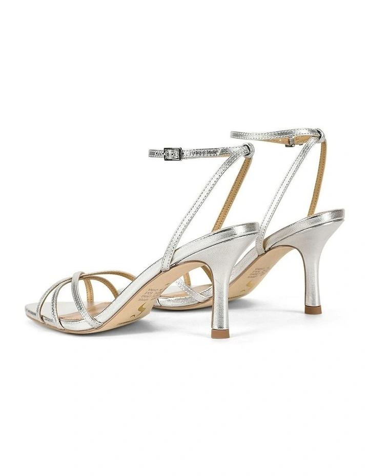 Madison Point Toe Strappy Heel in Silver Leather image 3