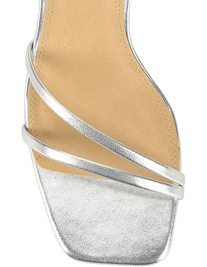 Saffron Strappy Heels in Silver Leather image 4