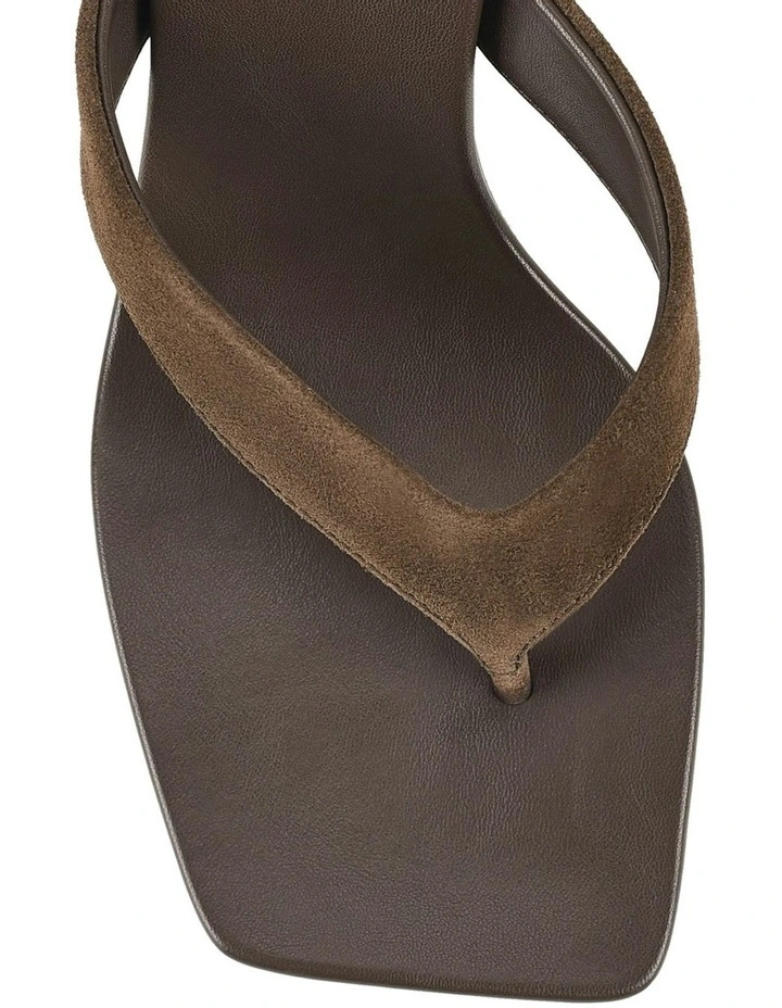 Melrose Thong Wedges in Chocolate Brown Suede image 5