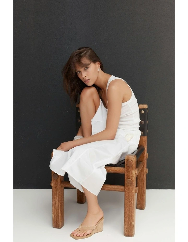 Melrose Thong Wedges in Camel Tan Suede image 2