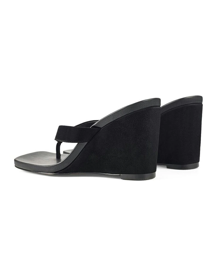 Melrose Thong Wedges Heel in Black Suede image 5