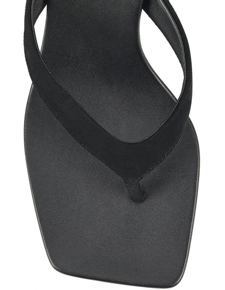 Melrose Thong Wedges Heel in Black Suede image 6