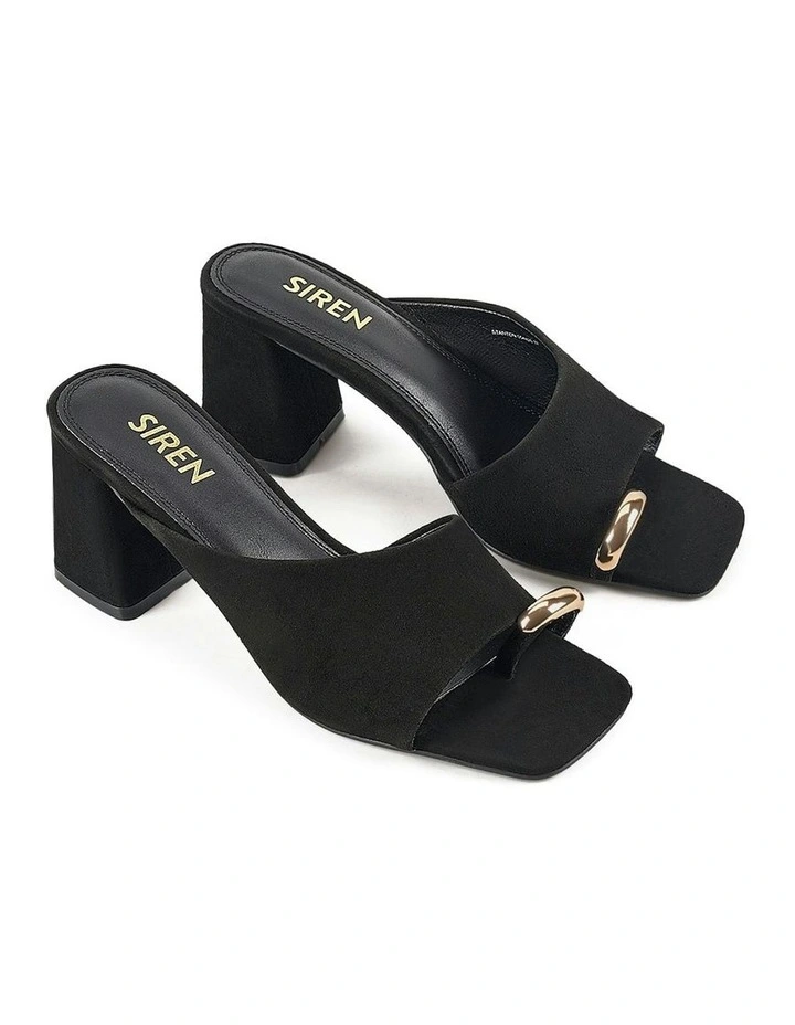 Stanton Block Heel Mules in Black Suede image 2