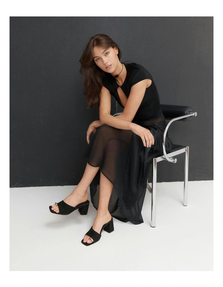 Stanton Block Heel Mules in Black Suede image 6