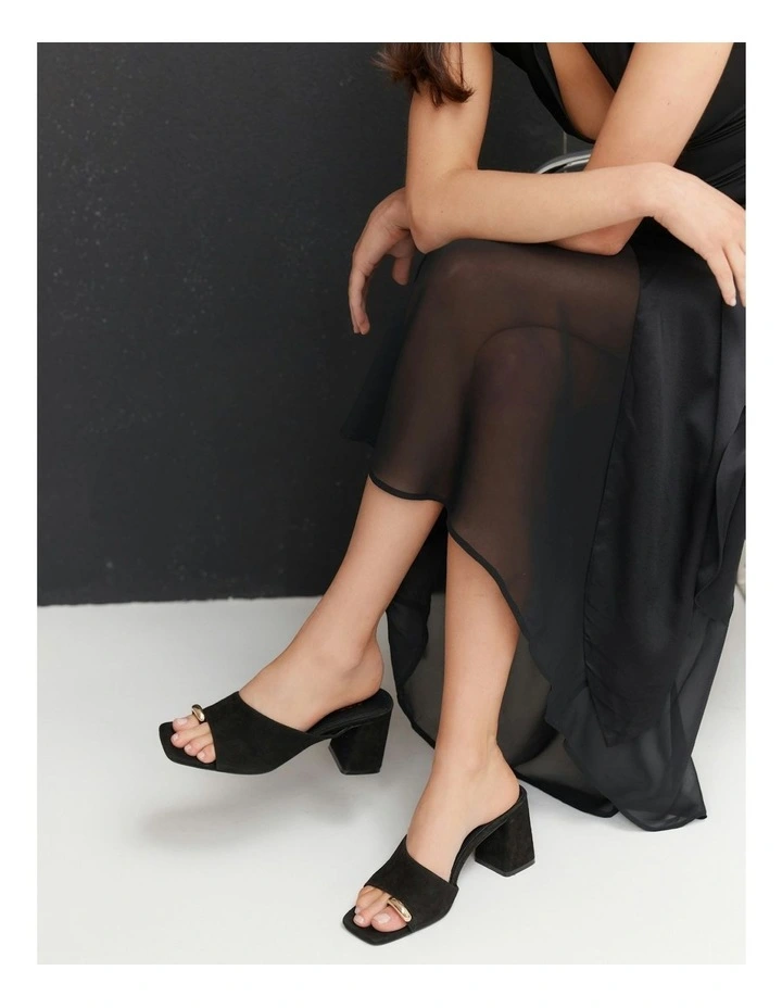 Stanton Block Heel Mules in Black Suede image 7
