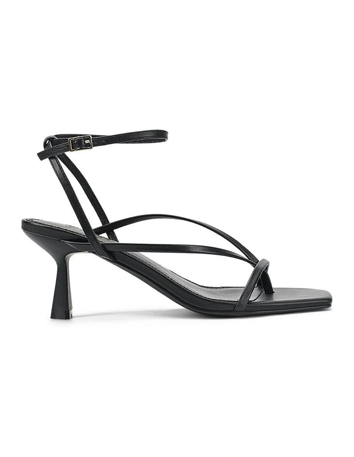 Sabrina Strappy Leather Heels in Black image 1