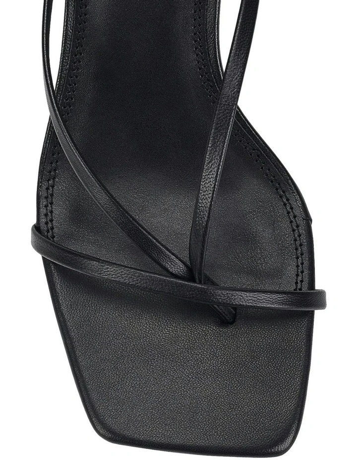 Sabrina Strappy Leather Heels in Black image 4