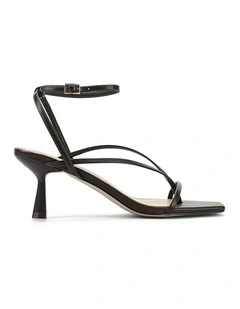 Sabrina Strappy Leather Heels in Chocolate Brown