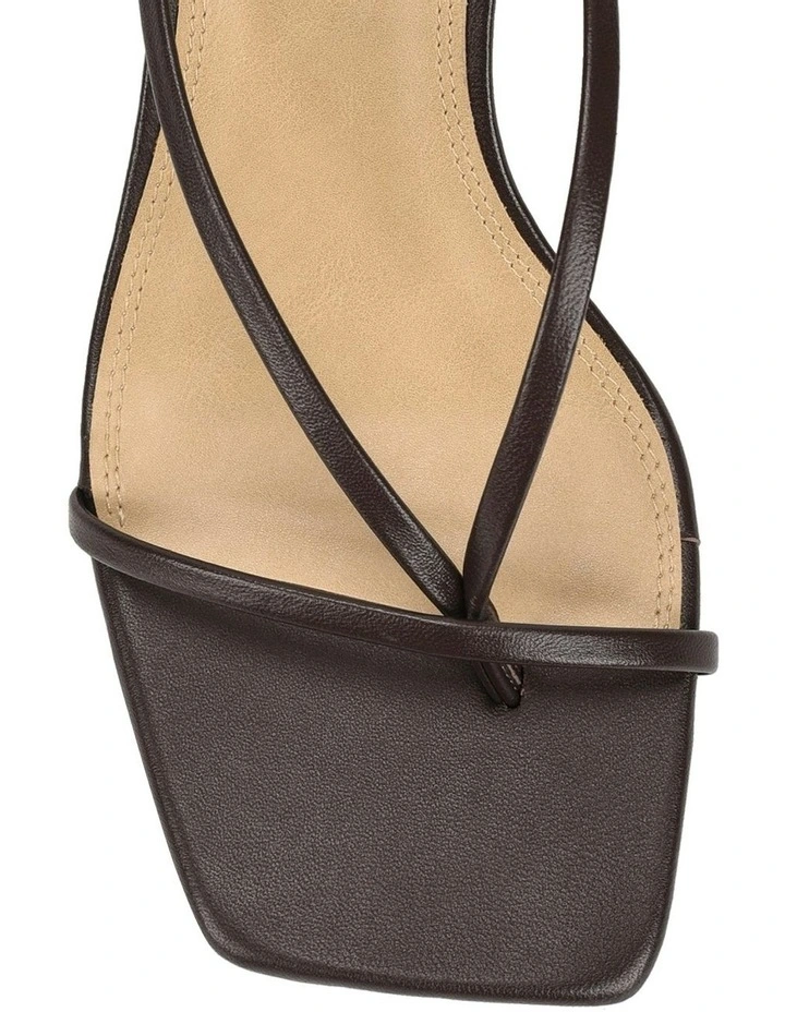Sabrina Strappy Leather Heels in Chocolate Brown image 4