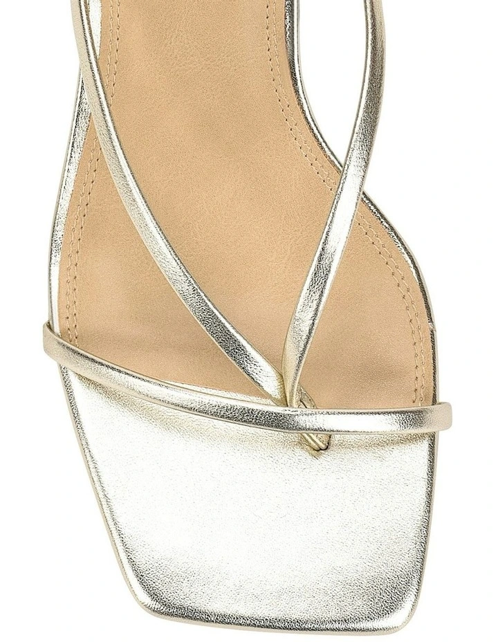 Sabrina Strappy Leather Heels in Gold Metallic image 4