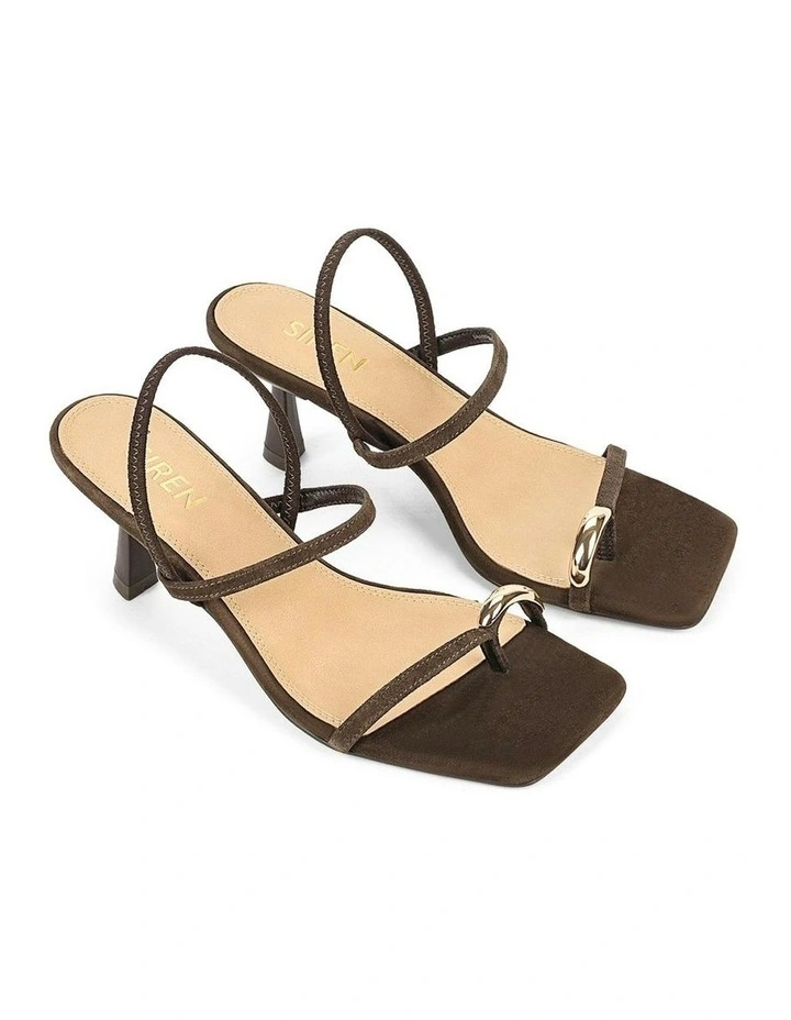 Savannah Strappy Heels in Chocolate Brown Suede image 3