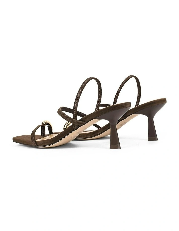 Savannah Strappy Heels in Chocolate Brown Suede image 4