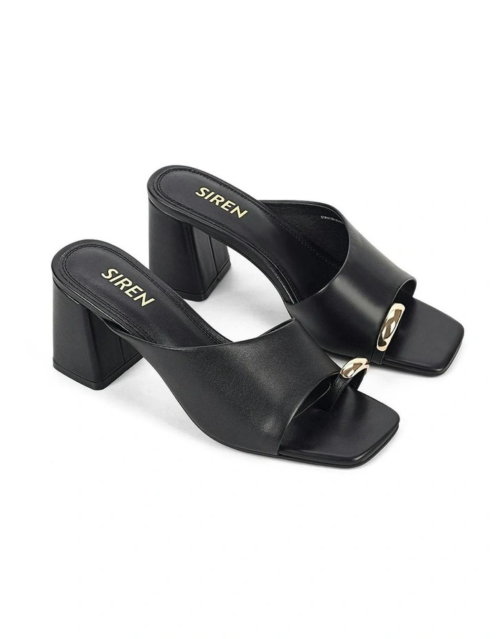 Stanton Block Heel Mules in Black Leather image 3