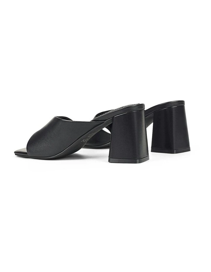 Stanton Block Heel Mules in Black Leather image 4