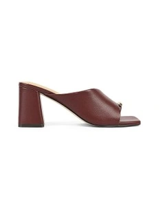 Stanton Block Heel Mules in Wine Leather