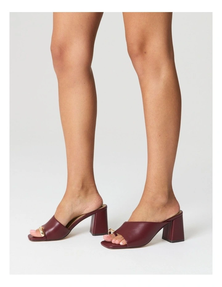 Stanton Block Heel Mules in Wine Leather image 2