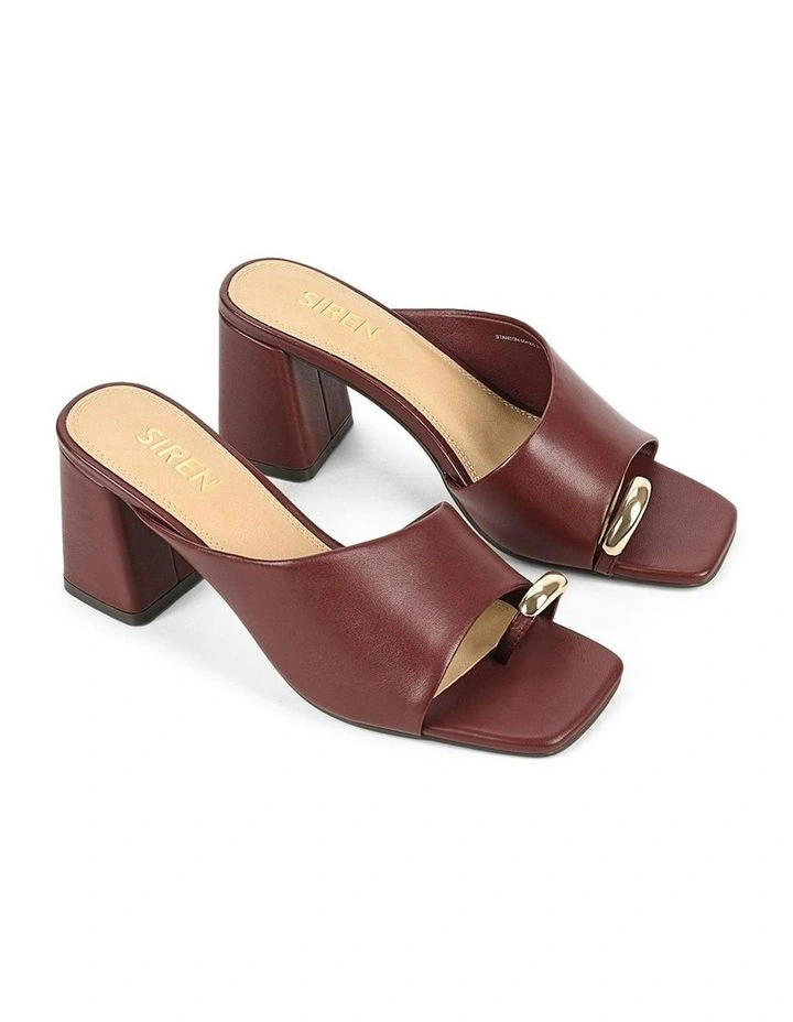 Stanton Block Heel Mules in Wine Leather image 3