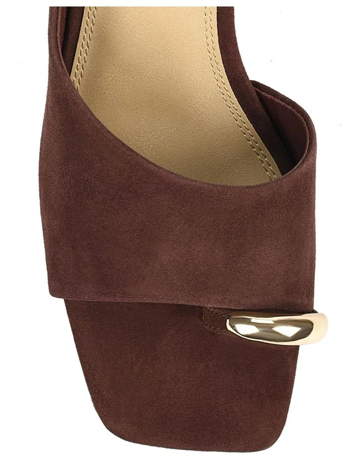 Stanton Block Heel Mules in Red Shiraz Suede image 5